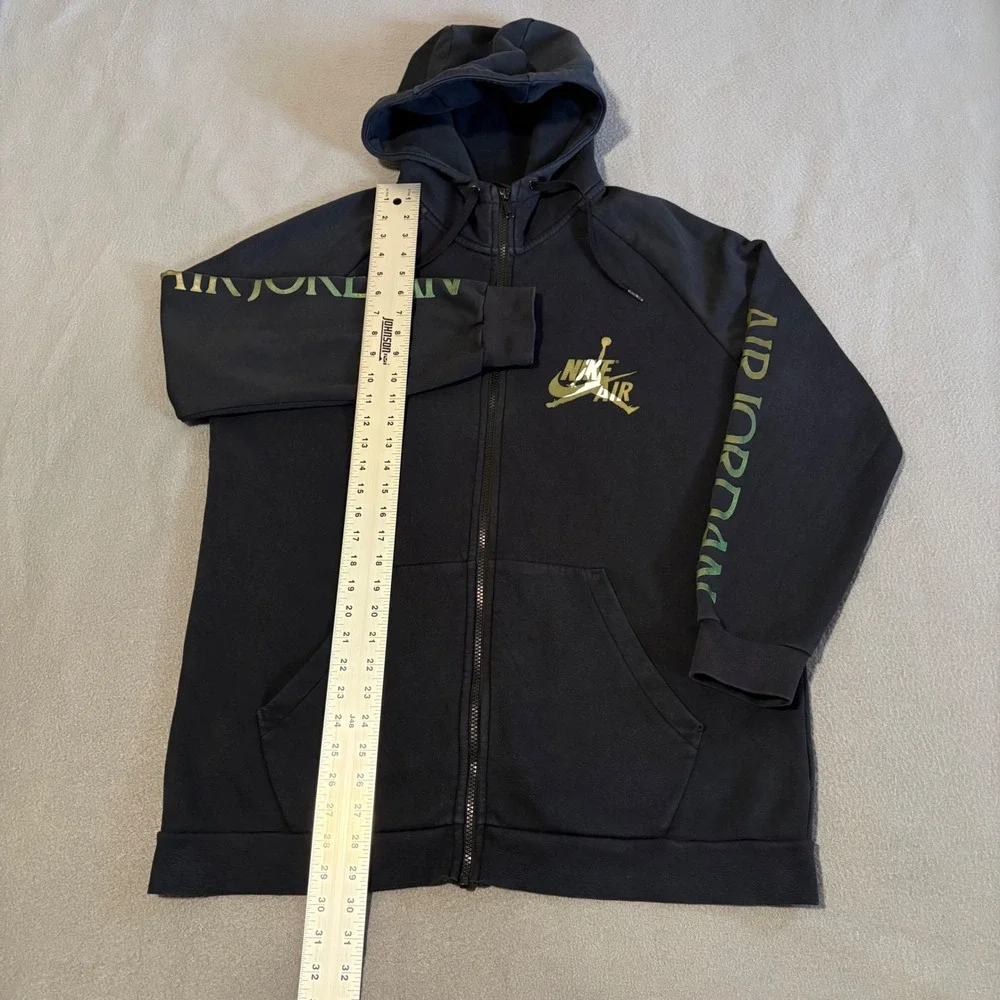 Jordan Full Zip Hoodie Mens Large Black Olive Green Nike Air Jumpman CK2223-011